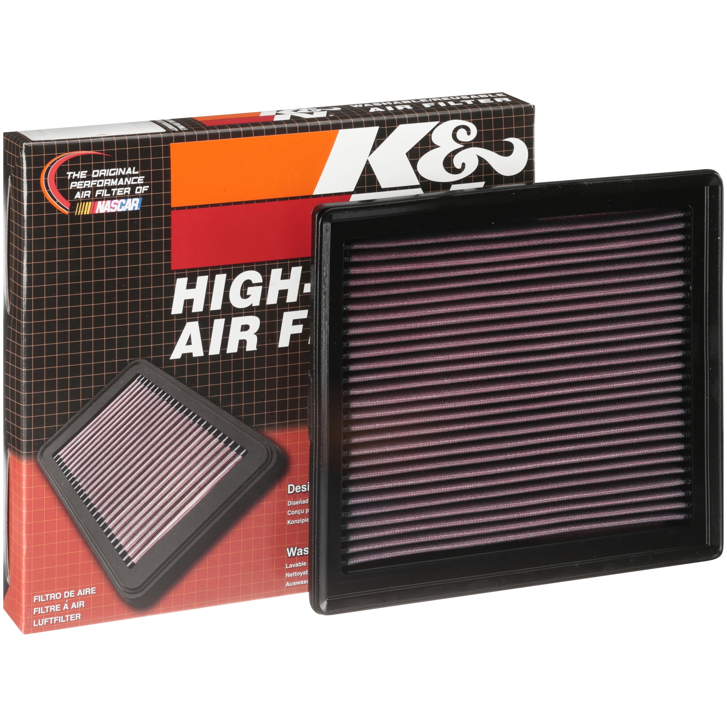 K&N Performance High-Flow Engine Air Filter: Washable, Multi-Layer Protection, Engineered to Boost Horsepower, 33-2457