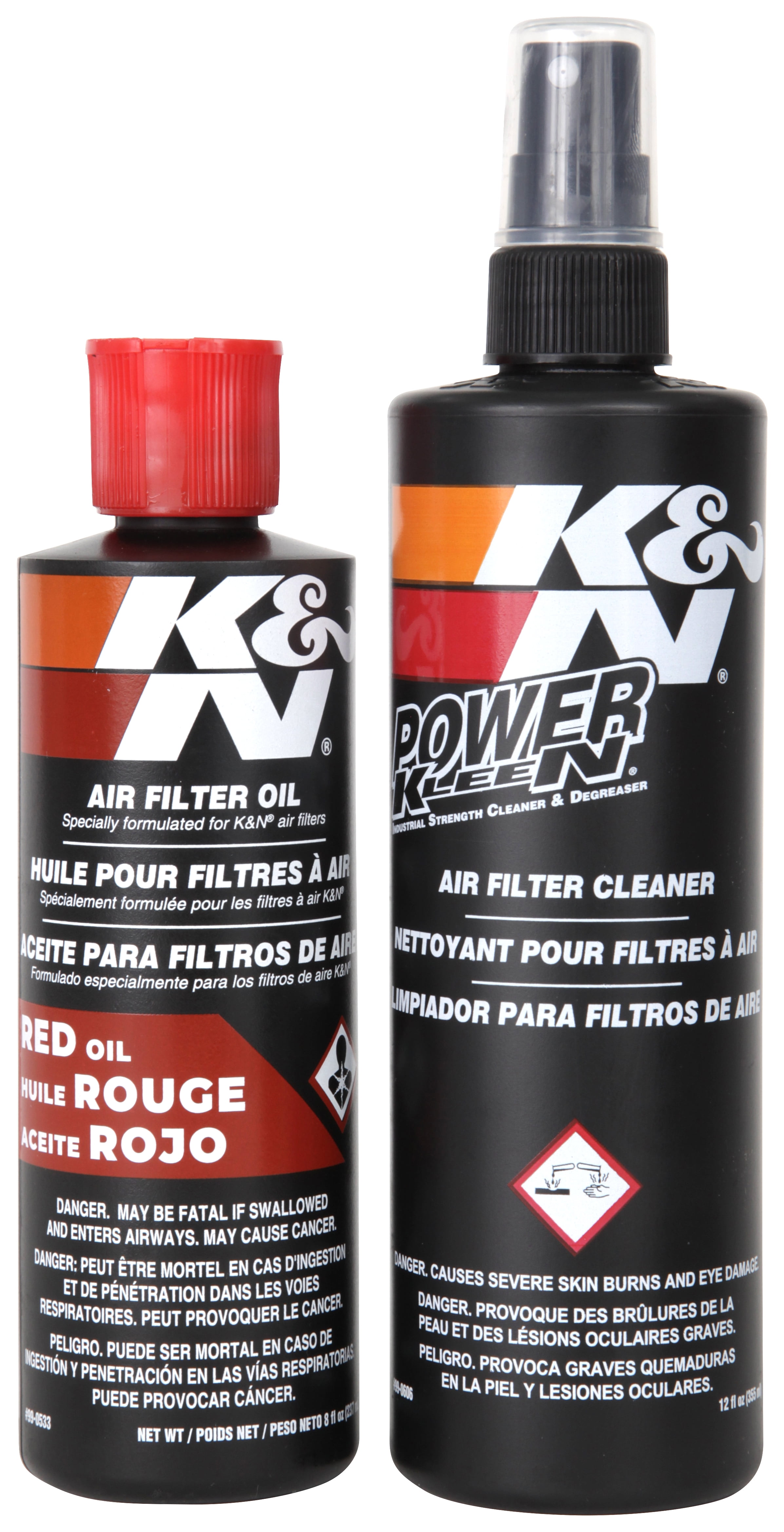 K&N Air Filter Cleaning Kit: Aerosol Filter Cleaner and Oil Kit; Restores Engine Air Filter Performance Service Kit, 99-5000