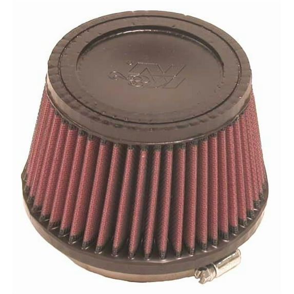 K&N Universal Clamp-On Engine Air Filter: Washable and Reusable: Round Tapered; 4 in (102 mm) Flange ID; 3.5 in (89 mm) Height; 5.375 in (137 mm) Base; 4.375 in (111 mm) Top , RU-2510