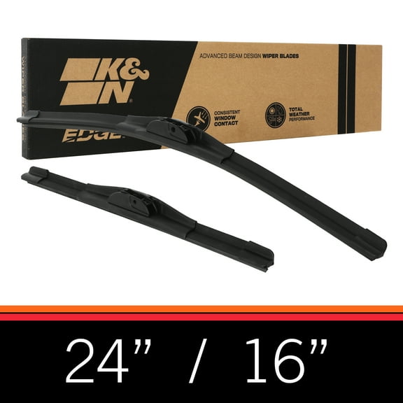 K&N EDGE Wiper Blades: All Weather Performance, Superior Windshield Contact, Streak-Free Wipe Technology: 24"/16" (Pack of 2)