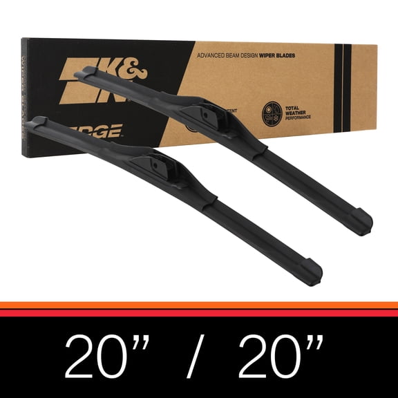 K&N EDGE Wiper Blades: All Weather Performance, Superior Windshield Contact, Streak-Free Wipe Technology: 20"/20" (Pack of 2)