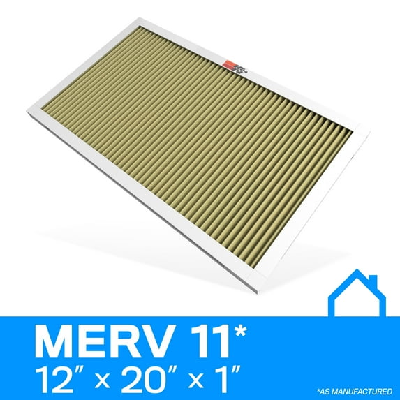 K&N 12x20x1 AC Furnace Air Filter; Lifetime Washable Reusable Filter; Merv 11; Filters Allergies, Pollen, Smoke, Dust, Pet Dander, Mold, Smog, and More; Breathe Clean Fresh Air: HVC-11220