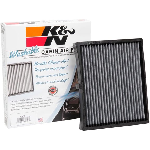 K&N LIFETIME Cabin Air Filter: Premium, Washable, Clean Air for your Cabin: Compatible with 2017-2024 Hyundai/KIA: Accent, Elantra, I20, I30, Cerato, Forte, K3, Rio, VF2059