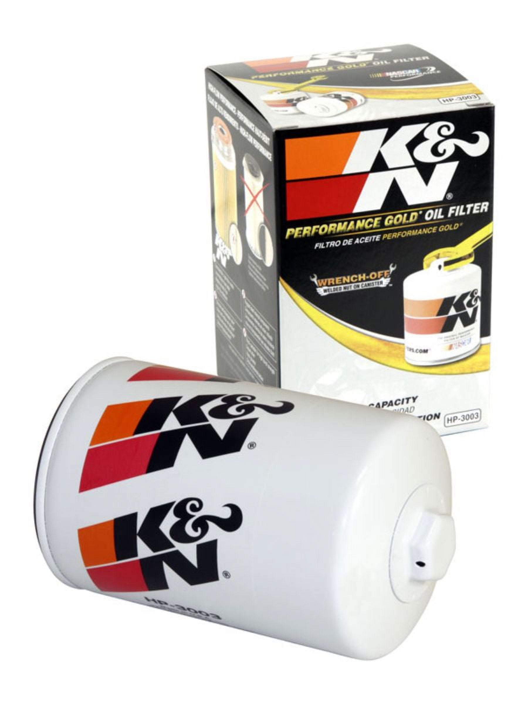 K&N Oliefilter - Opschroeffilter 94x149mm compatibel met Chevrolet & GMC 2001-2019 (HP-3003