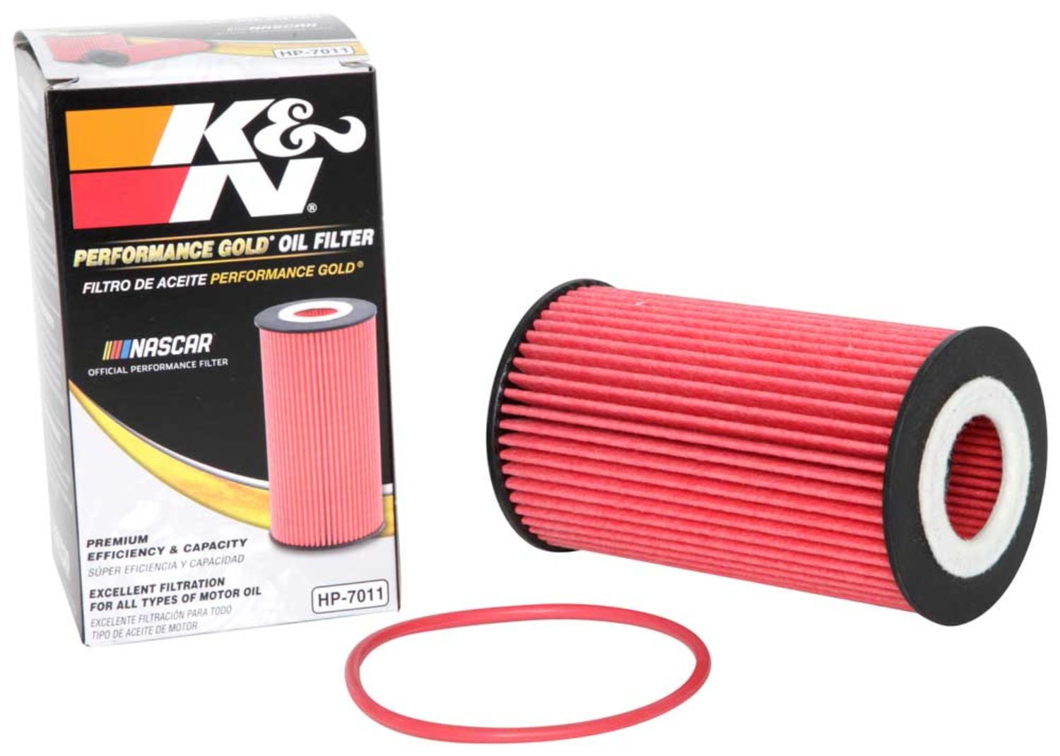 K&N Performance Oil Filter: 20,000 Mile Premium Engine Protection, Higher Oil Flow Rates, Compatible with All Oils, Optimized for Synthetic Oils, HP-7011