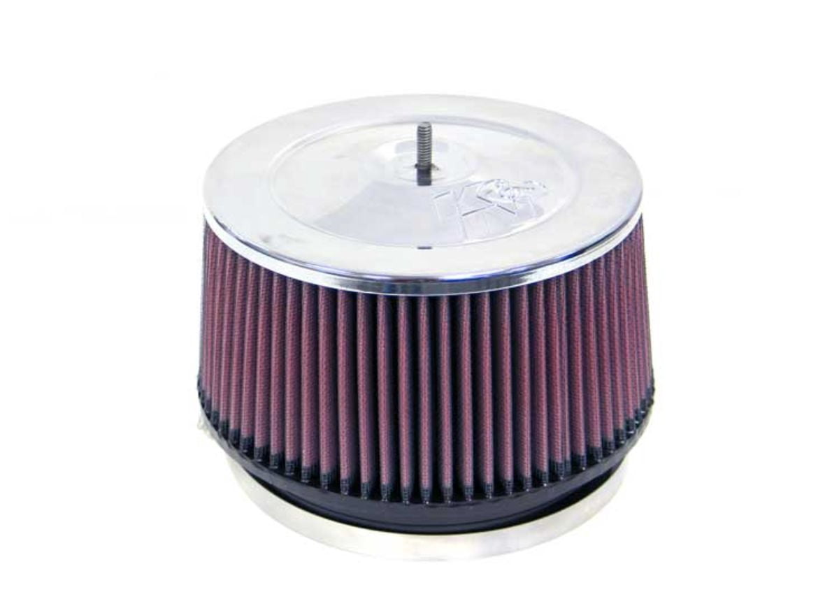 K&N Universal Clamp-On Filter: High Performance, Premium, Washable, Replacement Engine Filter: Flange Diameter: 6 In, Filter Height: 4 In, Flange Length: 1 In, Shape: Round Tapered, RF-1010