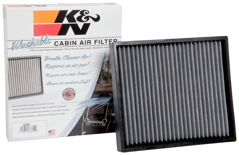 K&N Performance Cabin Air Filter: Lifetime, Washable, Engineered to Maximize Airflow, VF2061