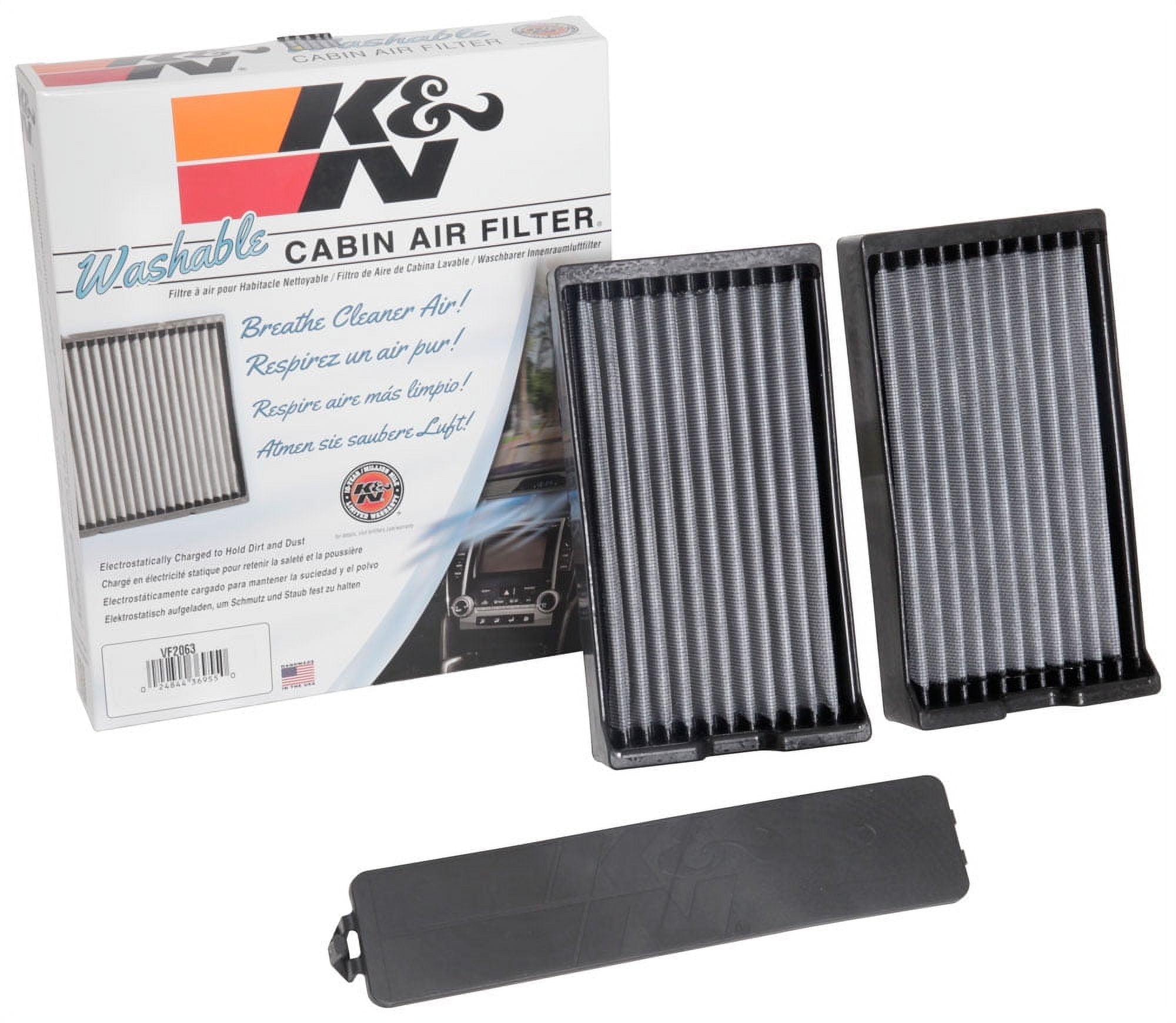 K&N VF2063 CABIN AIR FILTER (2 PER BOX) Fits select: 2017-2022 NISSAN TITAN, 2016-2022 NISSAN TITAN XD