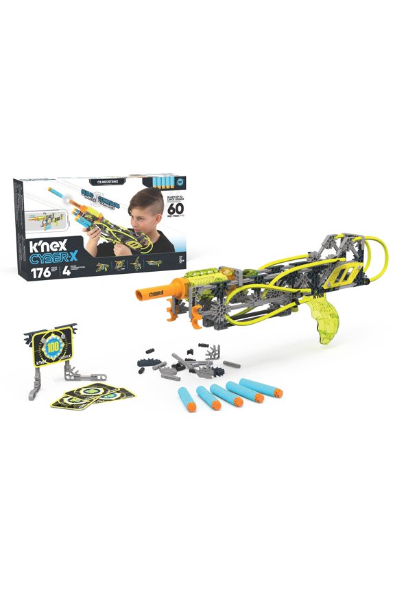 K'NEX Cyber-X C5 Neostrike - Blasts up to 60 ft - 176 Pieces, 4 Builds, Targets, 5 Darts - Great Gift Kids 8+