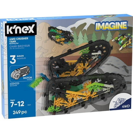 K’NEX Imagine – 4WD Crusher Tank Building Set – 249 Pieces – Ages 7+ – Engineering Educational Toy