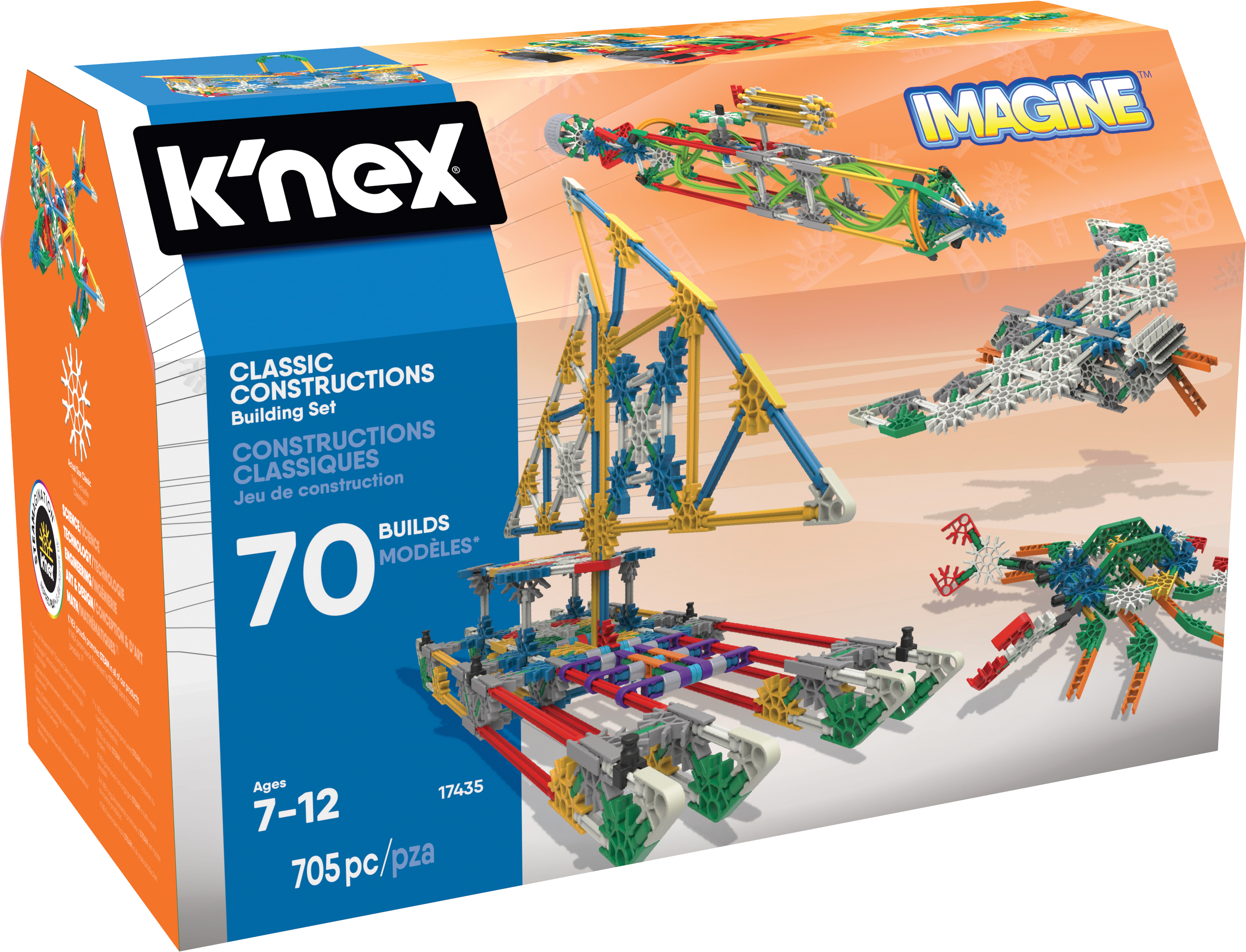K'NEX Imagine - Classic Constructions 70 Model Building Set - Creative Building Toy - image 1 of 16