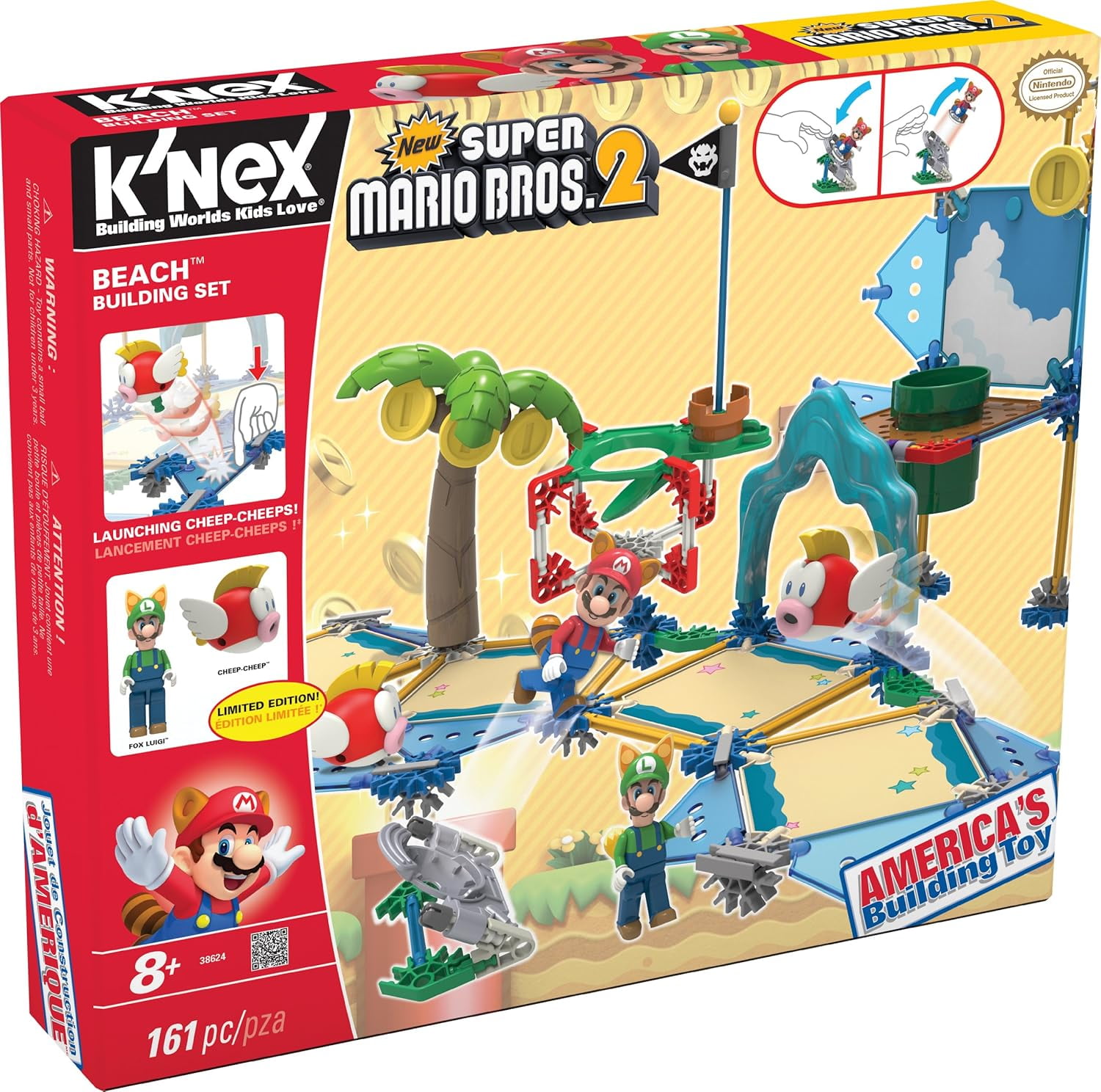 K'NEX Super Mario Bros 2 Beach Building Set 161 Pieces Limited