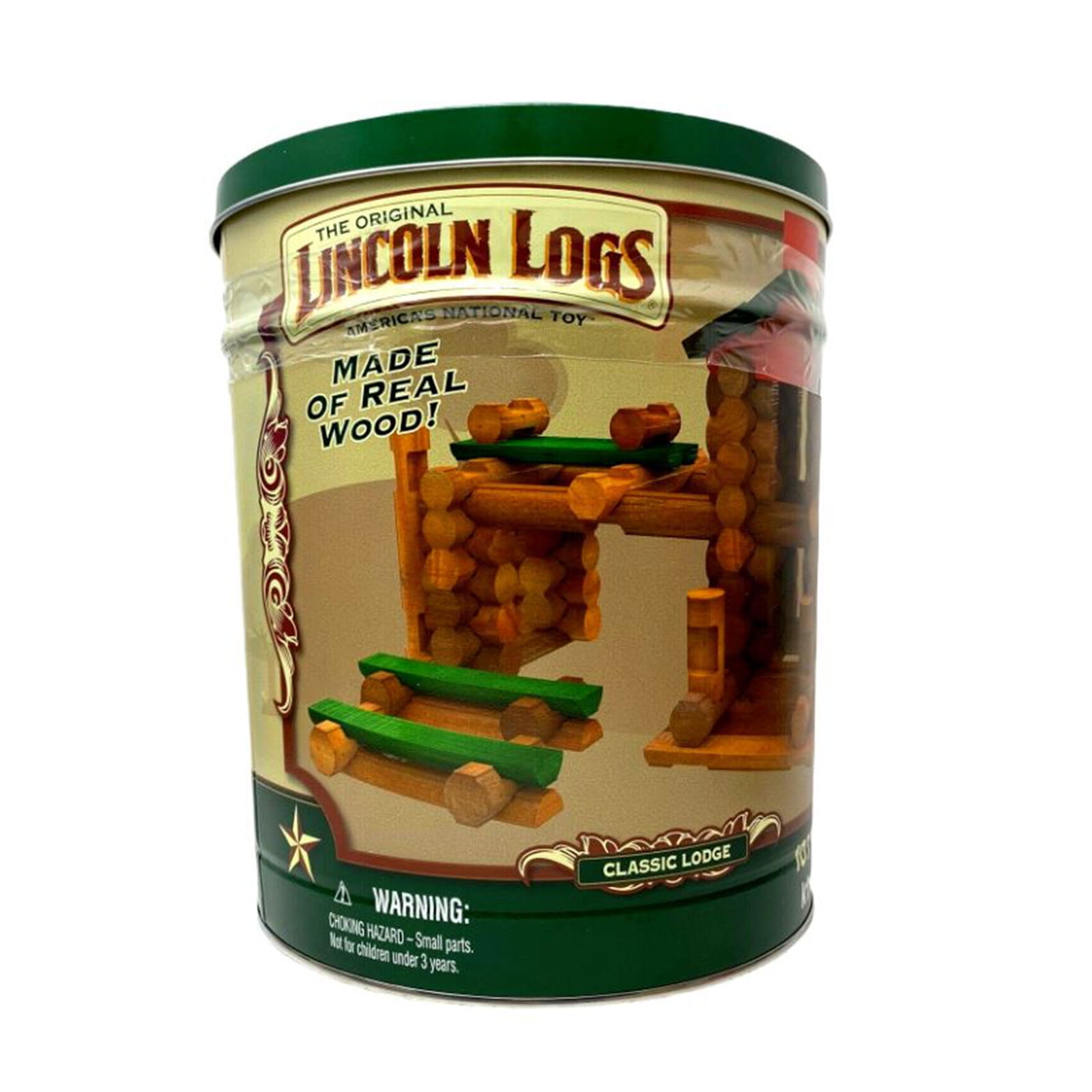 K'Nex Lincoln Logs Classic Lodge 107 Piece Wood Building Set