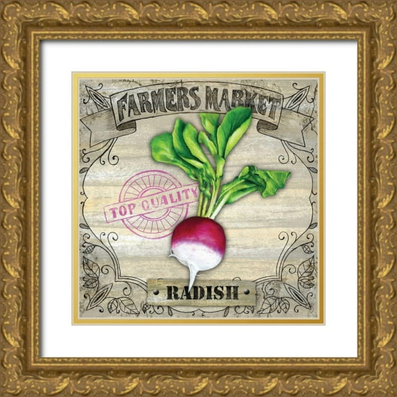 K, Onna 15x15 Gold Ornate Wood Framed with Double Matting Museum Art Print Titled - Farmers Market IV