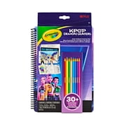 Crayola K Pop Demon Hunters Color & Sketch Activity Pad, 30 Activity Sheets, With Stencils & 8 Colored Pencils, Travel Craft Kit, Toys and Gifts for Kids, Ages 6+