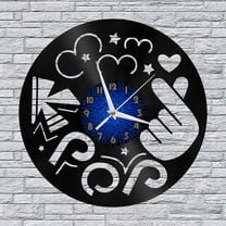 K-POP Vinyl Wall Clock, Vinyl Record Clock Wall Art Silent & Non-ticking(12 inchs B)