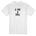 thumbnail image 1 of K-Pop & Chill Design Men White T-Shirt, Male Medium, 1 of 4