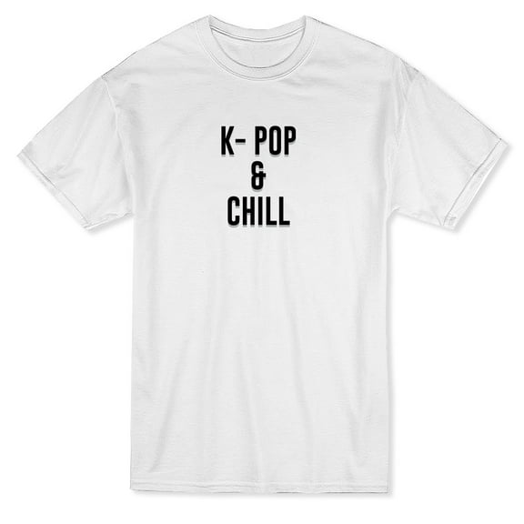K-Pop & Chill Design Men White T-Shirt, Male Medium