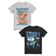 K-Pop Demon Hunters Boys' Graphic 2-Piece Set T-Shirts, Platinum Silver and Charcoal Dust, Sizes 4-18