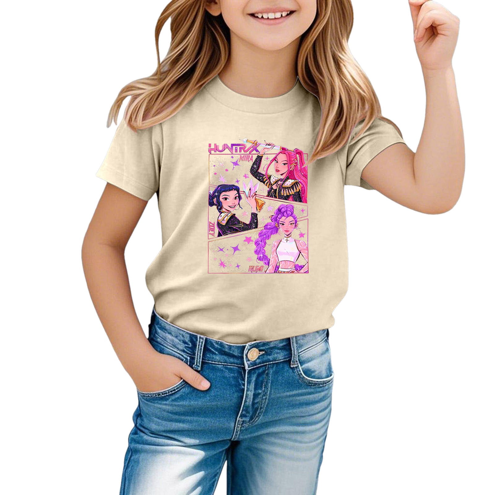 K-Pop Demon Hunters Derpy T-Shirt ,Girls Casual Short Sleeve T-Shirts ...
