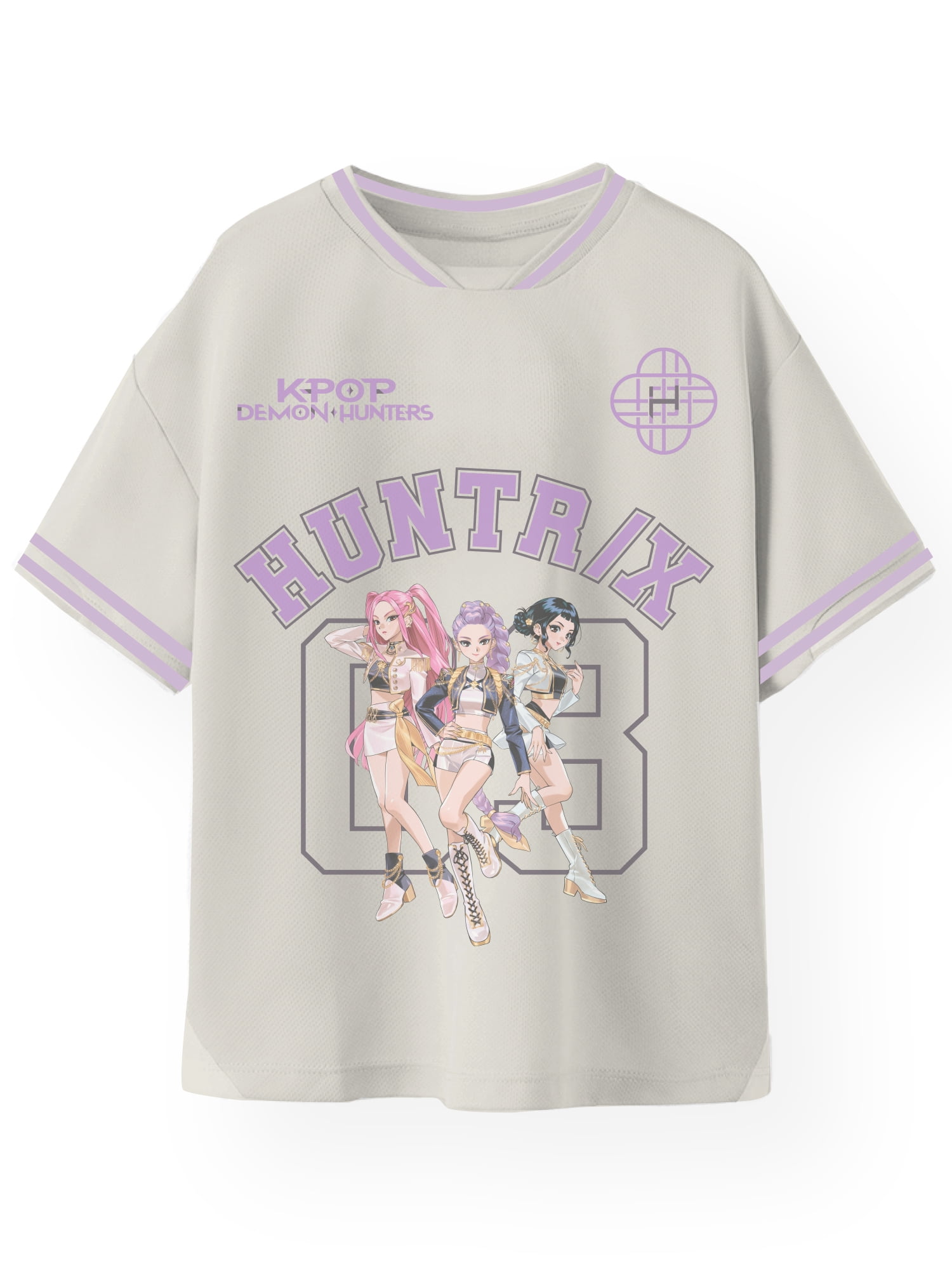 K-Pop Demon Hunters, Girls' & Big Girls' Graphic Jersey Tee, Huntrix Derby Core, Sizes 4-16