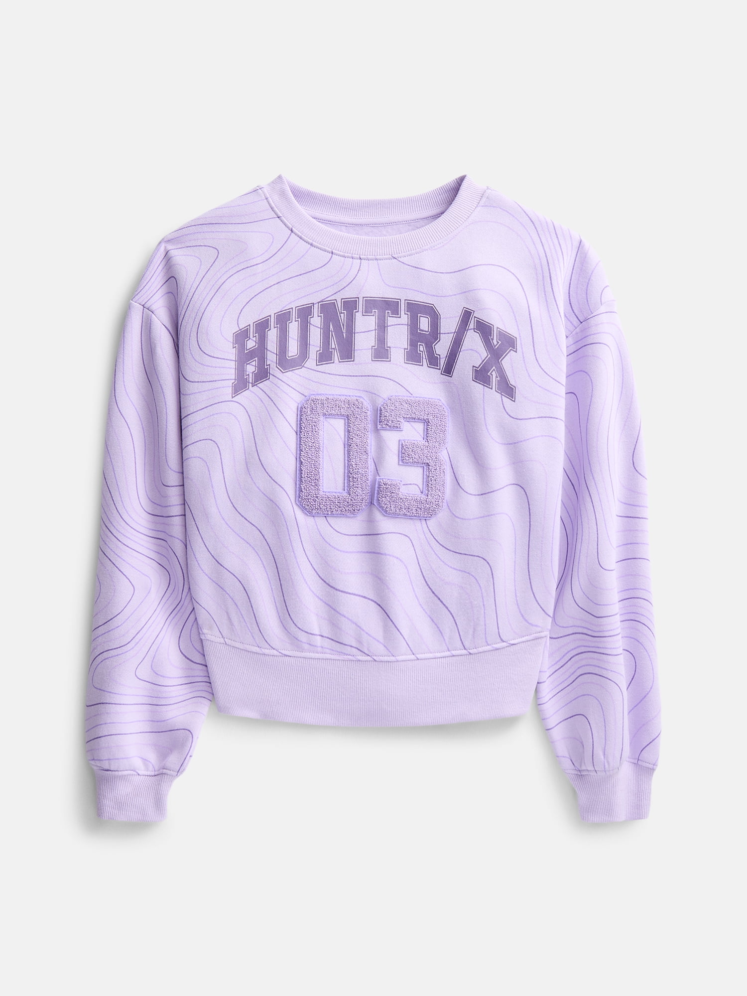K Pop Demon Hunters Huntrix Girls Graphic Fleece Crewneck Sweatshirt, Sizes 4-16