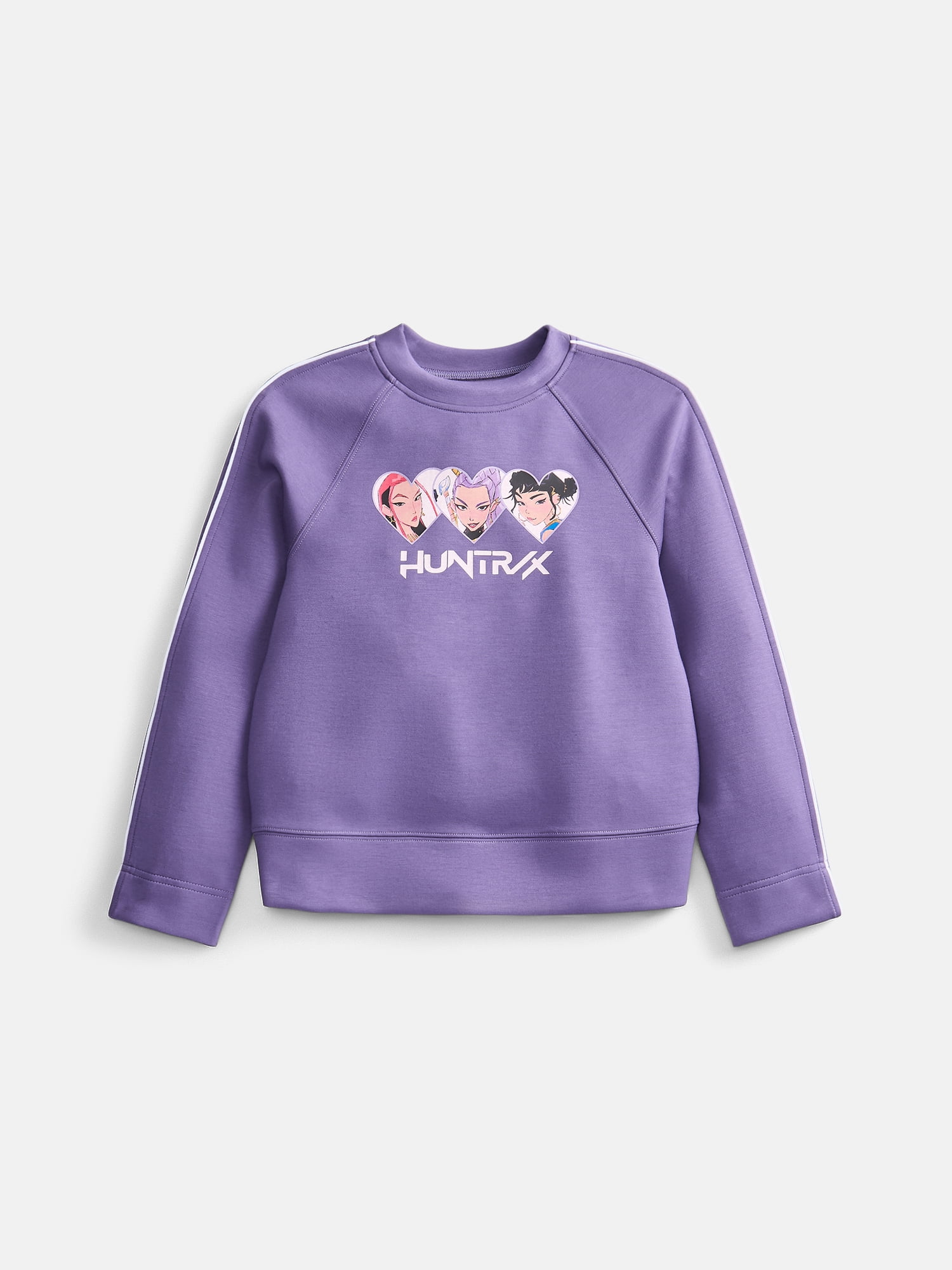 K Pop Demon Hunters Huntrix Girls Graphic Scuba Crewneck Sweatshirt, Sizes 4-16