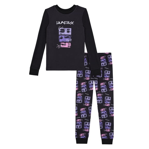 K-Pop Demon Hunters Girls Long Sleeve Snug Fit Top and Pant Pajama Set, 2-Piece, Sizes 6-10