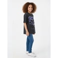 thumbnail image 1 of K Pop Demon Hunters Girls Mineral Wash V-Neck Jersey with Short Sleeves, Sizes 4-16, 1 of 6