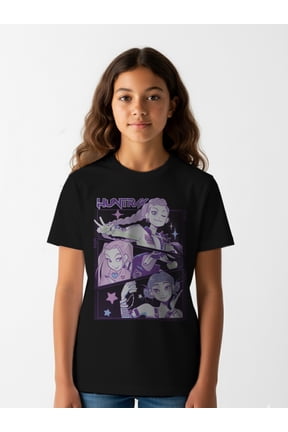 K-Pop Demon Hunters, Girls Short Sleeve T-Shirt, Huntrix Group Panels, Sizes 4-16
