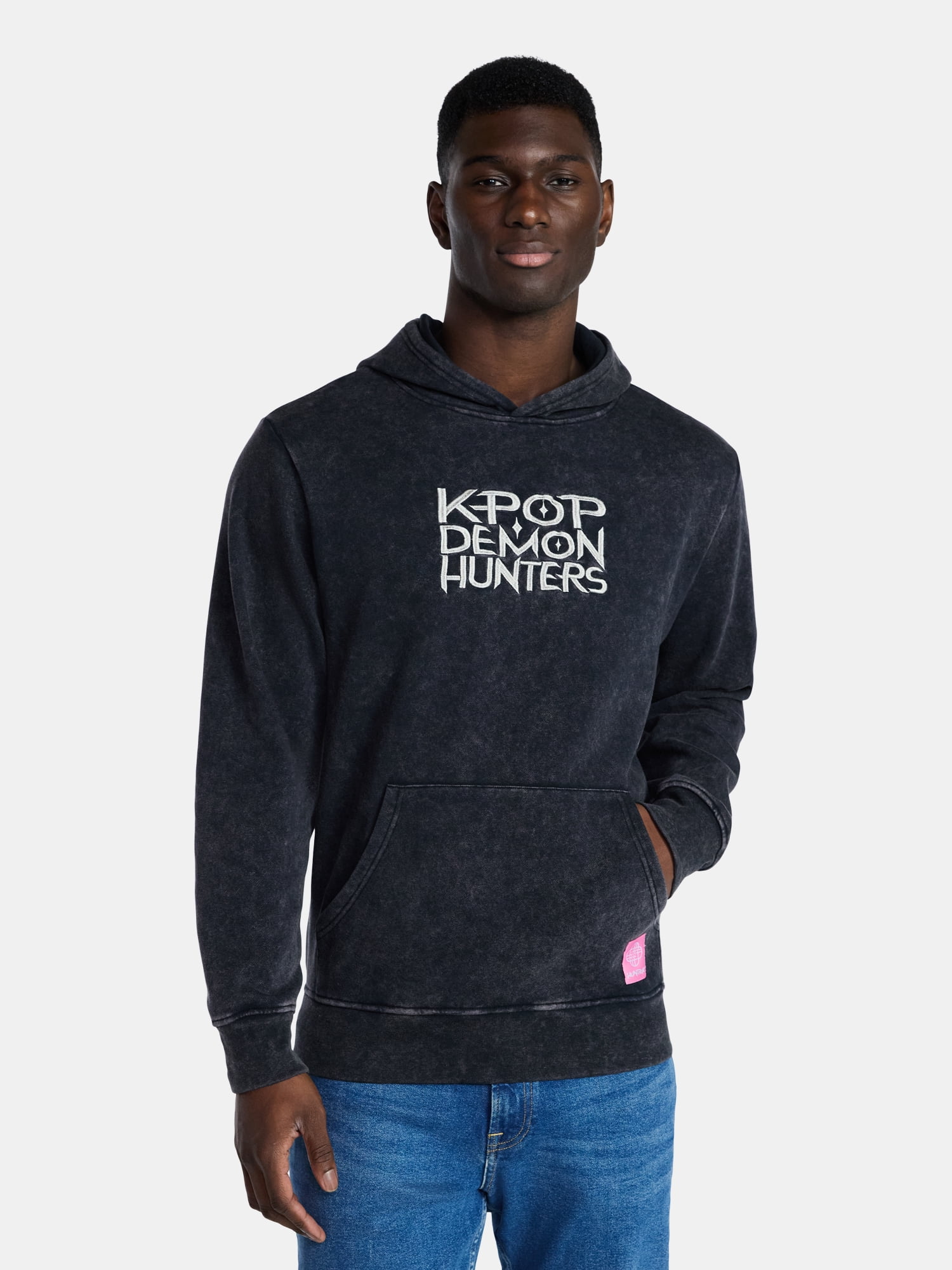 K-Pop Demon Hunters, Men's & Big Men's Graphic Hoodie with Overshoulder Print, Sizes XS-5XL