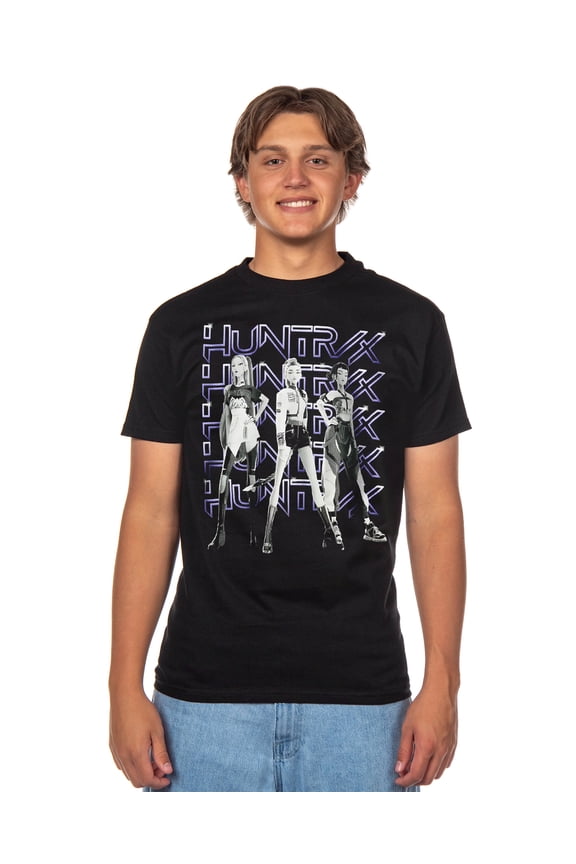 K-Pop Demon Hunters Men's Huntrix Logo Rumi Zoey Mira Short Sleeve Tee