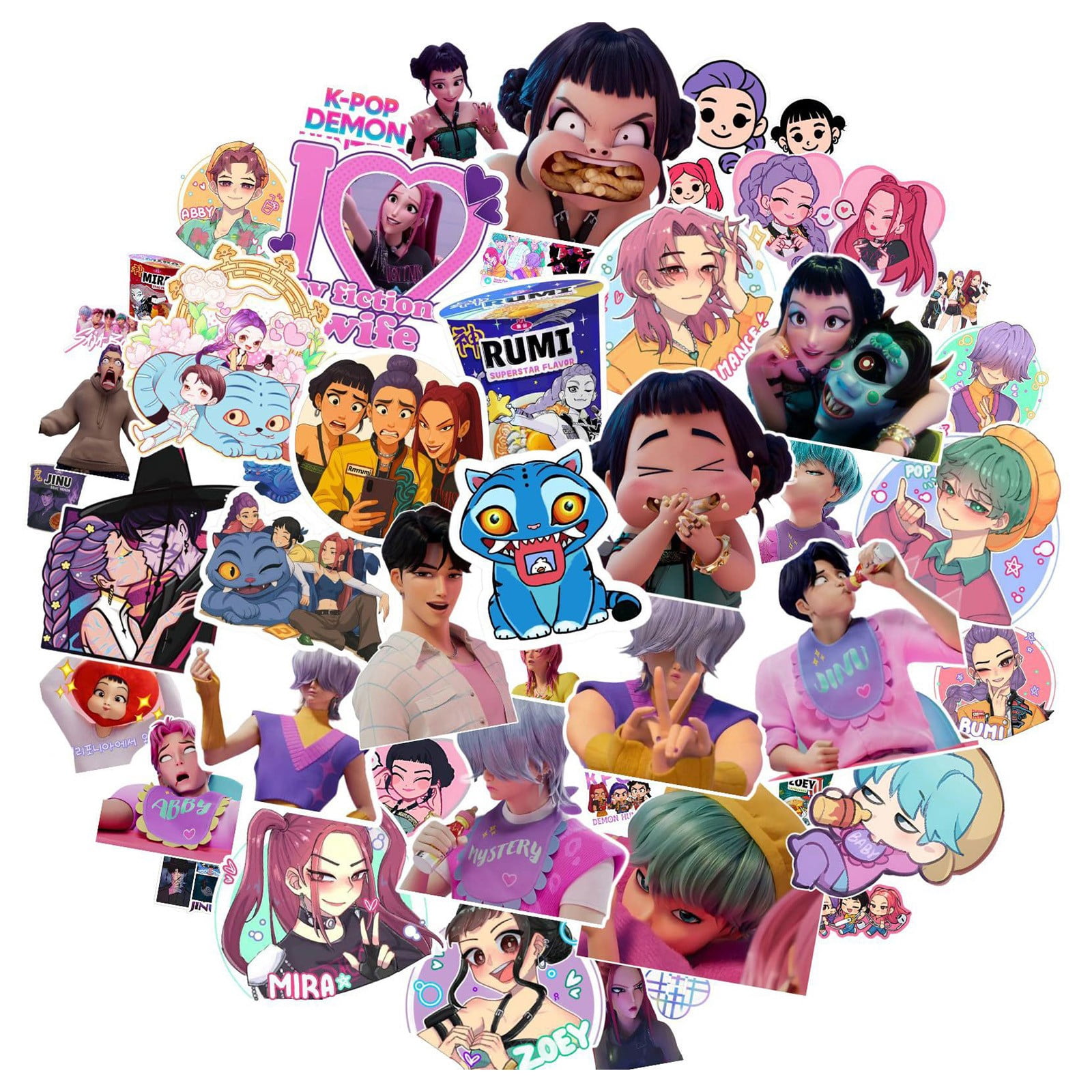 K-Pop Demon Hunters Vinyl Stickers, 50-Pack – Waterproof, Durable ...