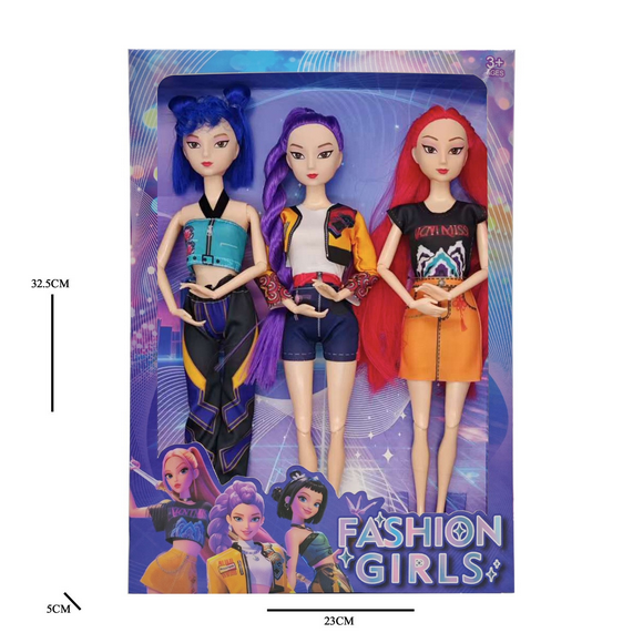 K-Pop Doll Set with Hunter x Hunter Anime Action Figures - 11.5-Inch Collectible Fashion 3-Piece Set