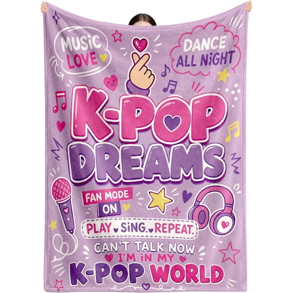 K Pop Dreams Music Throw Blanket