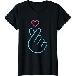 K-Drama Shirt. Saranghae Korean Finger Heart Love Kpop Sign K-Drama Shirt. Saranghae Korean Finger Heart Love Kpop Sign