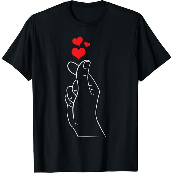 K-Pop Finger Heart Hand Sign Gift Korea Music Heart Fans T-Shirt