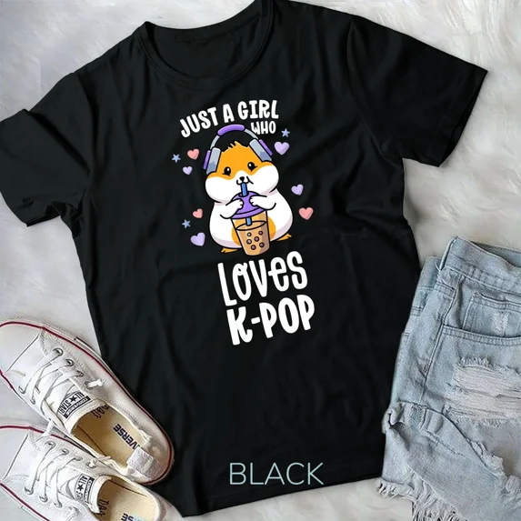 K Pop Gifts For Teens Girl Kawaii KPop Hamster Bubble Tea Unisex T-shirt