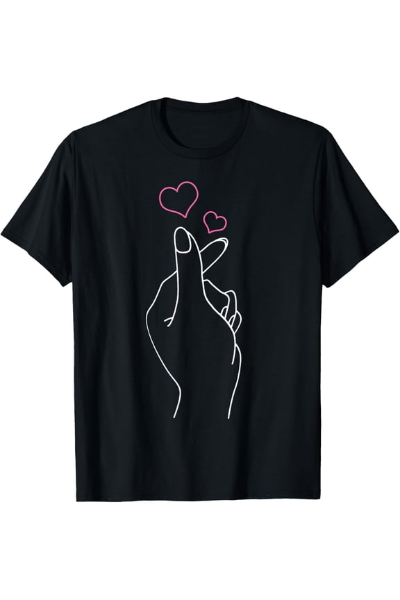 K-Pop Hand Symbol Heart K-Drama Korean Pop Music Fan Gift T-Shirt