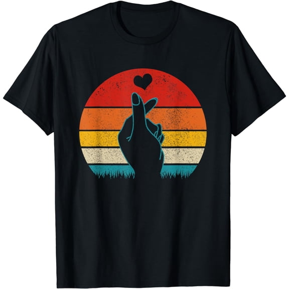 K-Pop Heart Hand Symbol K-Drama Korean Pop Vintage Fan Gift T-Shirt mens t shirt，black，women，funny，misfits，men，journey，t-shirt