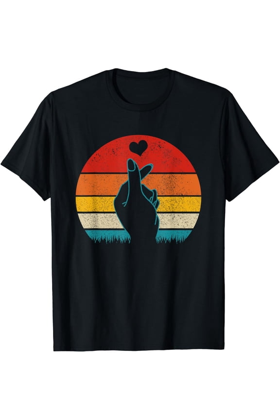 K-Pop Heart Hand Symbol K-Drama Korean Pop Vintage Fan Gift T-Shirt mens t shirt，black，women，funny，misfits，men，journey，t-shirt