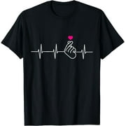 K-Pop Heartbeat Hand Gesture T-Shirt - Stylish Korean Pop Music Fan Gift Top