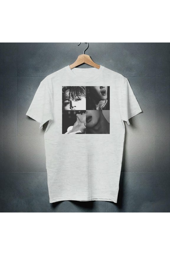 K-Pop Idol Collage Graphic Tee, Retro Korean Pop Style Shirt New Instock-TH3813