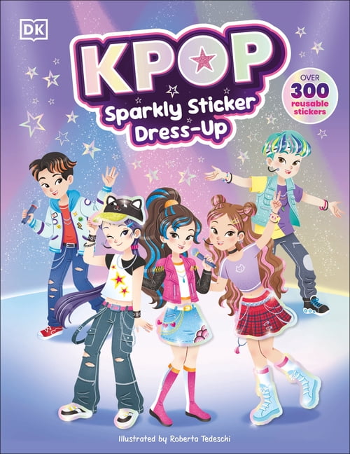 K-Pop Sparkly Sticker Dress-Up, (Paperback)