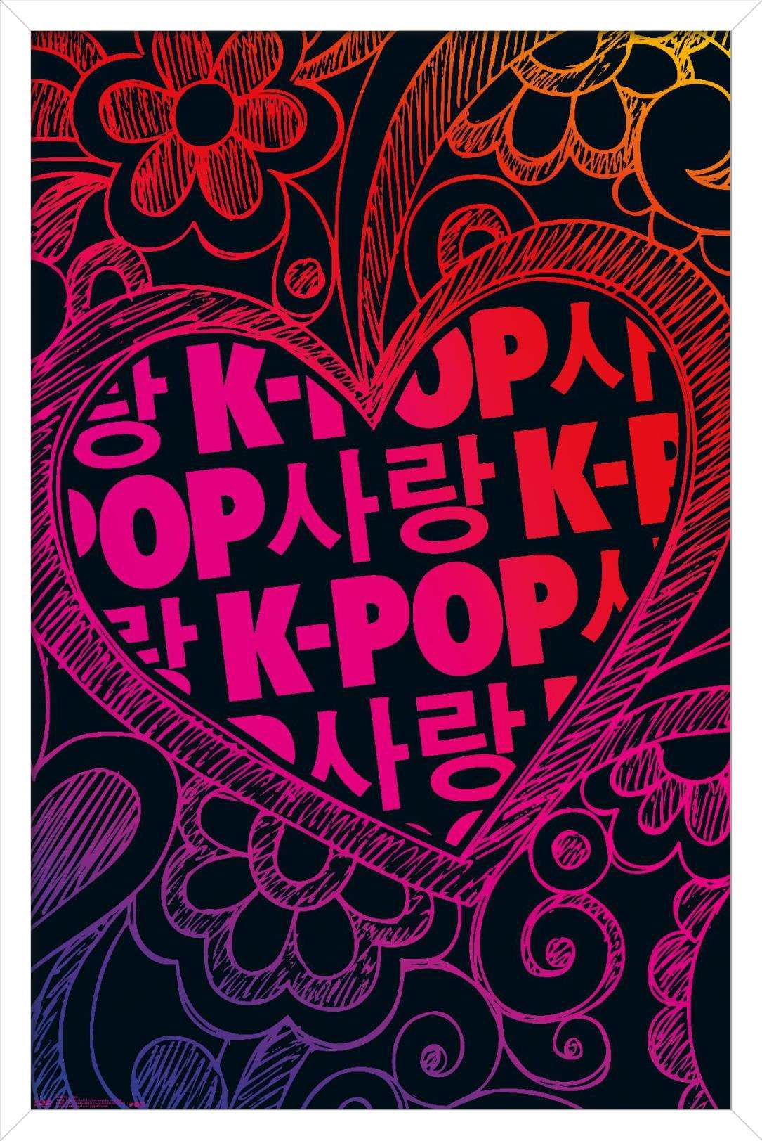 K-Pop Wall Poster, 14.725" x 22.375", Framed