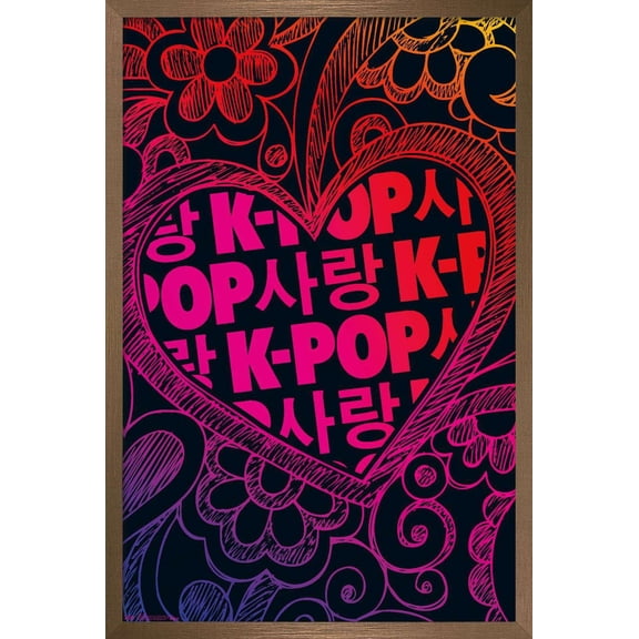 K-Pop Wall Poster, 22.375" x 34" Framed