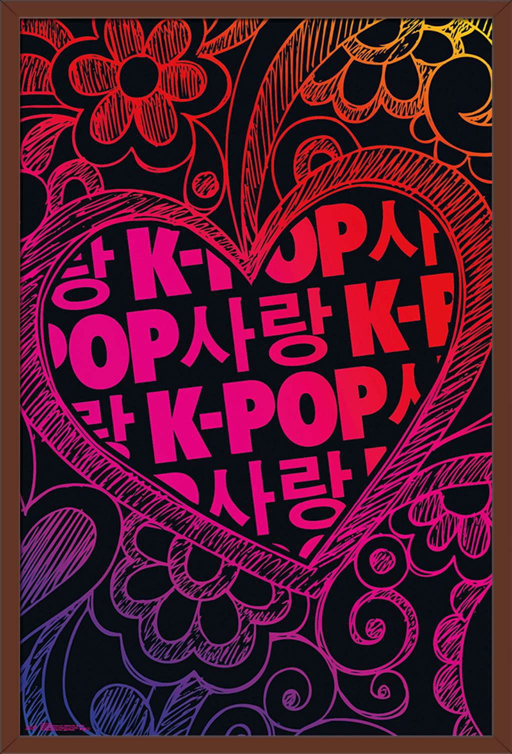 K-Pop Wall Poster, 22.375" x 34" Framed