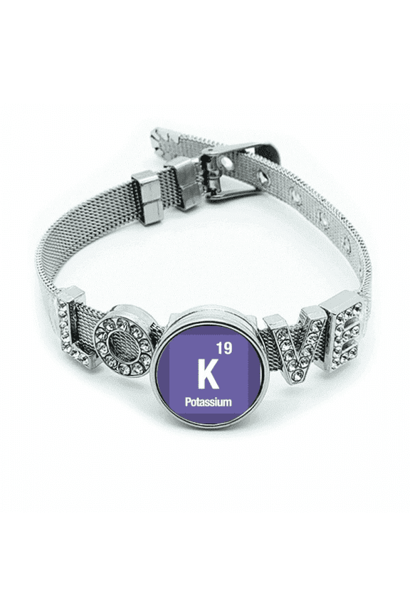 K Potassium Checal Element chem Bracelet Wristband Crystal Love Adjustable Bangle