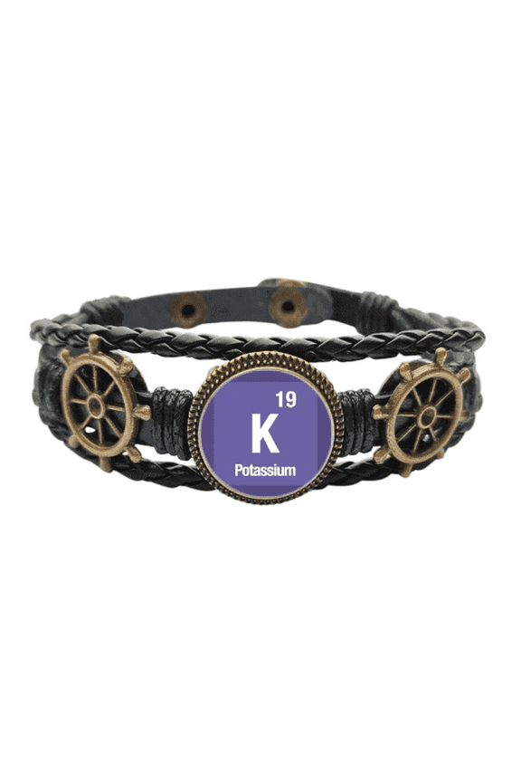 K Potassium Checal Element chem Leather Braided Ocean Bracelet Wristband
