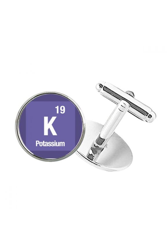 K Potassium Checal Element chem Round Button Cuff Clip Stud Cufflinks